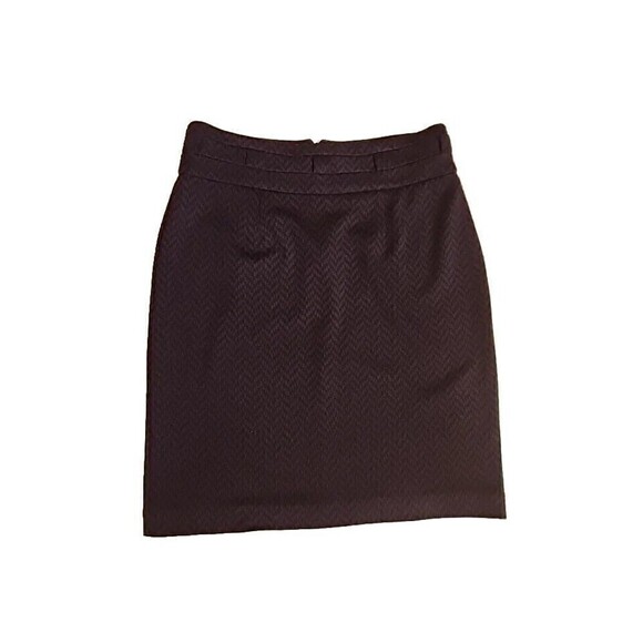 Grace Elements Skirt Sz: 6 Pencil Straight Stretch Chevron Black Purple No Belt - Picture 1 of 10